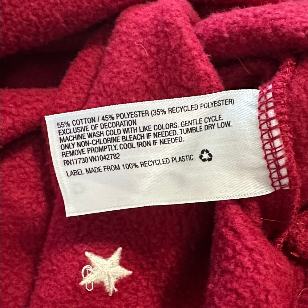 Universal Thread Red Star-Patterned Women's Cropped Sweatshirt, Large - Picture 4 of 4